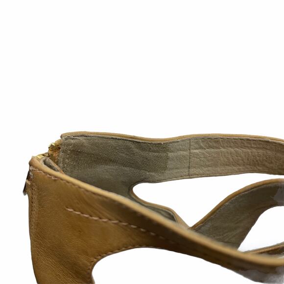 Elizabeth and James Platform Leather Colorblock Pattern Pumps Vero Cuoio 7B - Picture 11 of 12